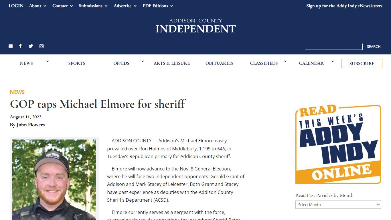 GOP taps Michael Elmore for sheriff - Addison Independent