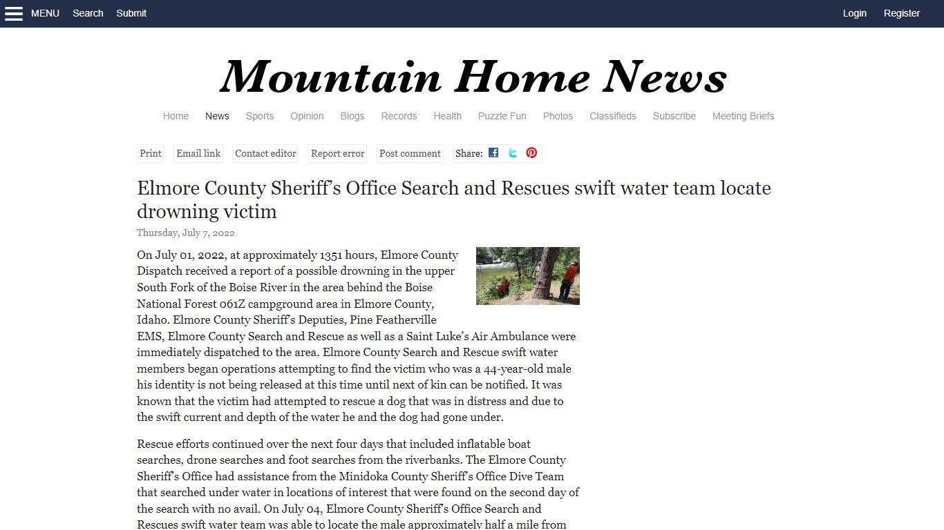 Elmore County Sheriff's Office Search and Rescues swift water team ...