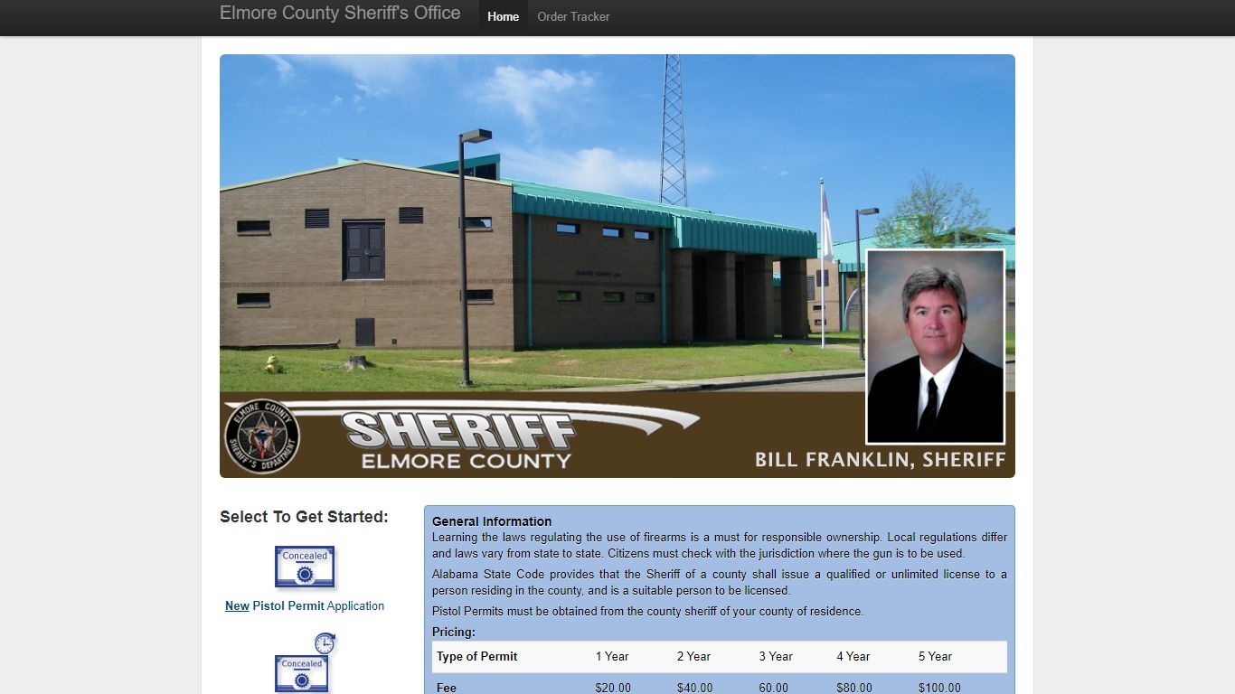 Elmore County Sheriff's Office Online Pistol Permits Application